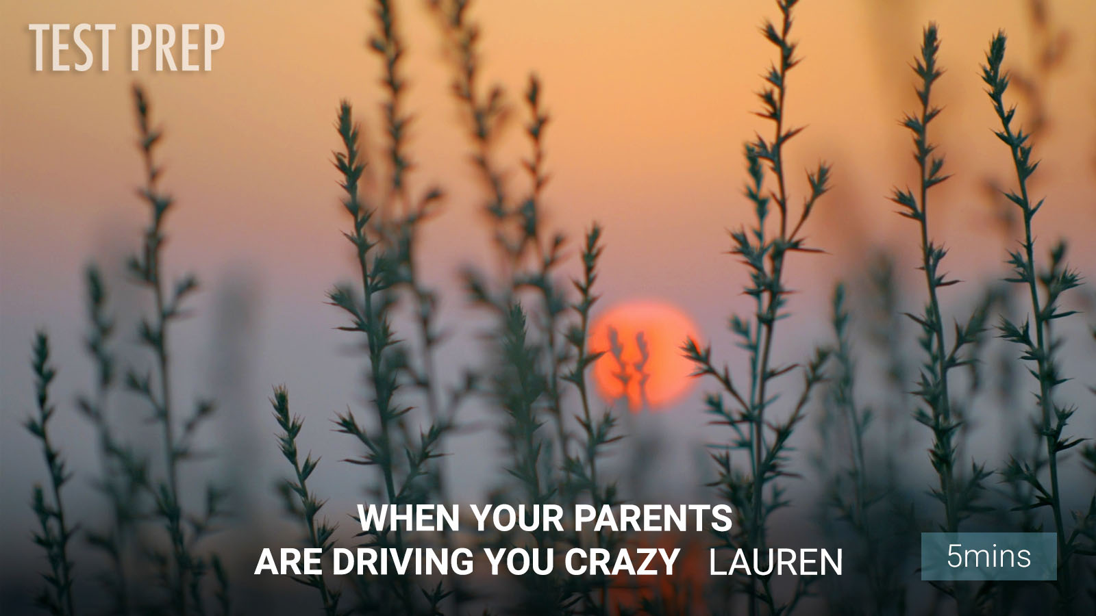 .When Your Parents Are Driving You Crazy.